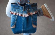 Decorating denim bags with your own hands